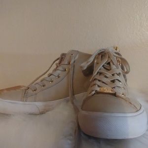 Tan and Gold Sneakers